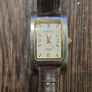 Embassy Silver and Gold Women's Watch with Brown Strap